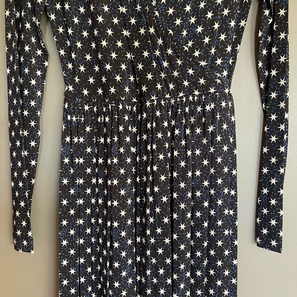STINE GOYA ALINA JERSEY DRESS in STARS Black Blue White Size XS Long Sleeve Midi - Picture 13 of 16